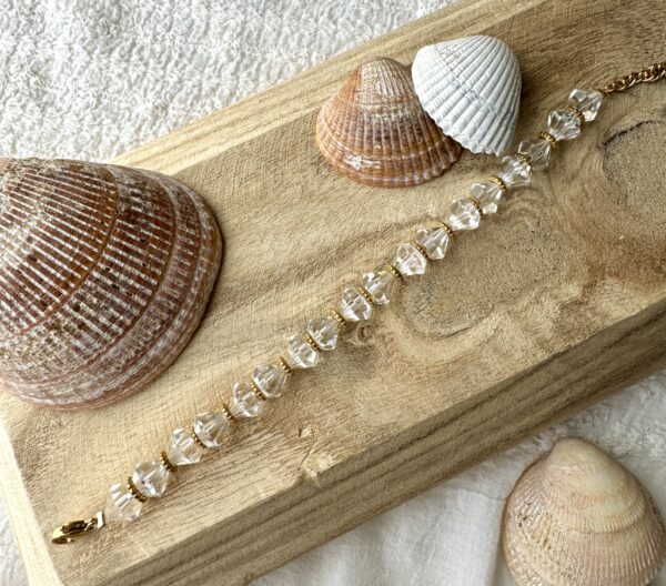 bracelet de perles en résine, forme de diamants